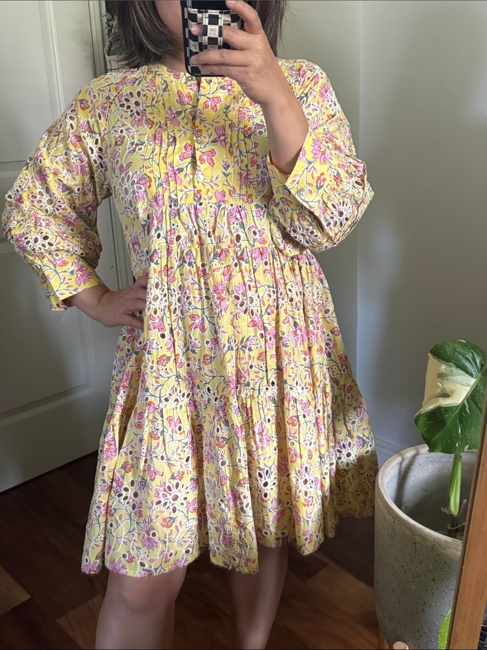 Anthropologie x dRA Yara Eyelet Knee Length dress. S